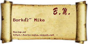 Borkó Mike névjegykártya